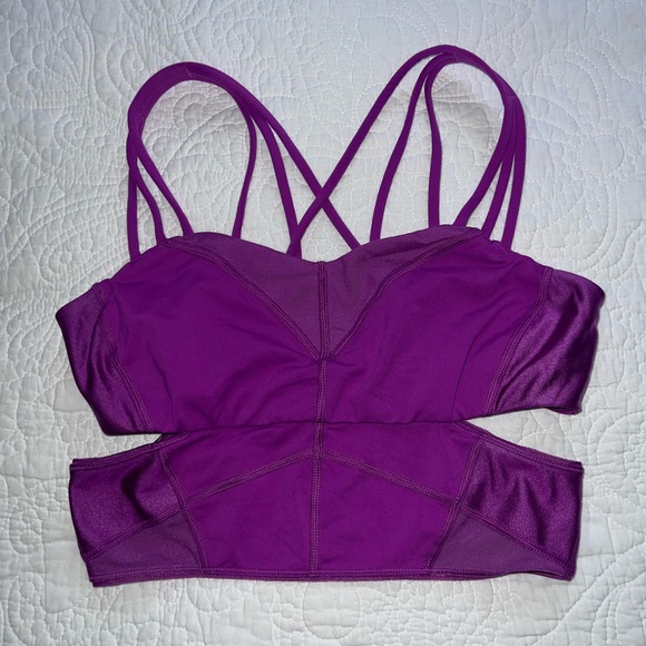 LULULEMON EXQUISITE CUT OUT STRAPPY BRA ULTRA VIOLET PINK PURPLE COLOR SIZE 6 - Picture 4 of 6